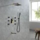 Thermostatic Multiple Shower Head System With Body Jets 10 Inch Rain Shower Fixtures