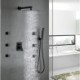 10 Inch Rain Shower Head Faucet Body Spray Combo Set in Black