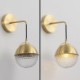 Bedroom Living Room Nordic Brass Wall Lamp Round Sconce Light