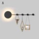 Black Hook Sconce Bedside Hallway Lighting Modern LED Wall Light Circular Wall Lamp