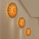 Unique Bamboo Wall Light Creative Decorative Lighting Round Flower Wall Sconce