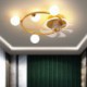 Glass Ball Chandeliers Fan Light Modern LED Ceiling Fan Lamp