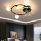 Glass Ball Chandeliers Fan Light Modern LED Ceiling Fan Lamp