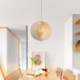 For Dinning Room Living Room Modern Round Ball Chandelier Basswood Pendant Lamp