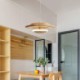 Frisbee Pendant Light Style Wood Hanging Light For Living Room Bedroom