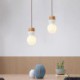 Glass Kettle Hanging Light For Living Room Bedroom Wood Pendant Light