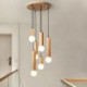 6 Light Hanging Wood Pendant Light For Living Room Bedroom