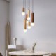 6 Light Hanging Wood Pendant Light For Living Room Bedroom