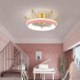 Crown Shape LED Chandelier with Remote Control Gold Fan Light for Living Room