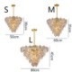 For Living Room Bedroom European Glass Pendant Light Modern Cone Shape Chandelier