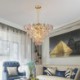 For Living Room Bedroom European Glass Pendant Light Modern Cone Shape Chandelier