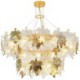 European Home Decor Glass Chandelier with Maple Leaf Pendant Light