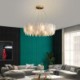 Feather Round Pendant Light Artistic Glass Chandelier