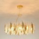 Feather Round Pendant Light Artistic Glass Chandelier
