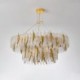 Feather Round Pendant Light Artistic Glass Chandelier