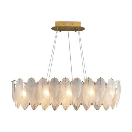 Feather Round Pendant Light Artistic Glass Chandelier