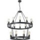 12-Light Industrial Country Style Round Pendant Light Fixture For Dining Room