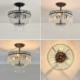 For Hallway, Modern Crystal Chandelier 3 Light Semi Flush Mount Ceiling Light