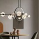 Living Rooms, Bedrooms, and Kitchens Modern Metal Chandelier Clear Glass Bubbles Pendant Lamp