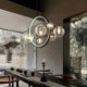 Living Rooms, Bedrooms, and Kitchens Modern Metal Chandelier Clear Glass Bubbles Pendant Lamp