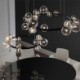 Transparent Glass Bubble Lamp Modern Creative Metal Chandelier For Living Room