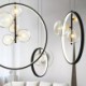 Modern Parlor Dining Room Bar New Nordic Glass Bubbles Circle Led Chandelier