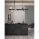 Black Long Bracket Lamp with Modern Glass Bubble Dining Room Pendant Light