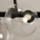 Black Long Bracket Lamp with Modern Glass Bubble Dining Room Pendant Light