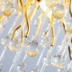 Luxury Gold Living Room LED Pendant Light Nordic Crystal Chandelier Flower Round Shade