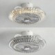 For Bedroom Crystal Ceiling Fan Light Gold Round LED Ceiling Lamp