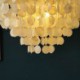 Hanging Round Layered Chandelier with Natural Capiz Shell Pendant Lighting for Living Room