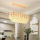 Luxury Oval Hanging Light For Villa Hotel Living Room Modern Crystal Pendant Light