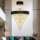 For Living Room Bedroom Modern Crystal Pendant Light Conical Ceiling Lamp