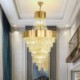 For Living Room Bedroom European Crystal Pendant Light Conical Hanging Lamp