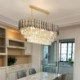 Luxury Oval Ceiling Light with Modern Crystal Pendant Light for Villa Hotel Living Room