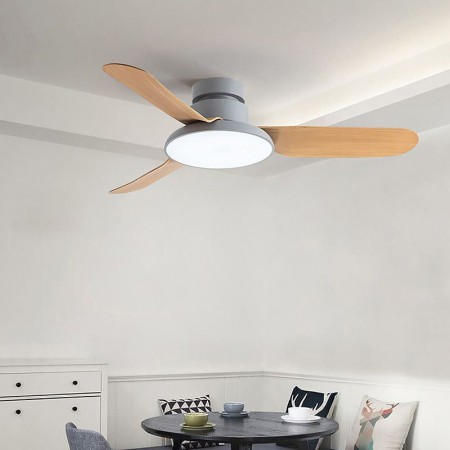 Bedroom LED Inverter Ceiling Fan With Light Remote Control Ventilador Wooden Ceiling Fans