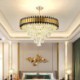 Round Crystal Pendant Light Luxury Crystal Pendant Light Round Ceiling Lighting for Living Room Hotel