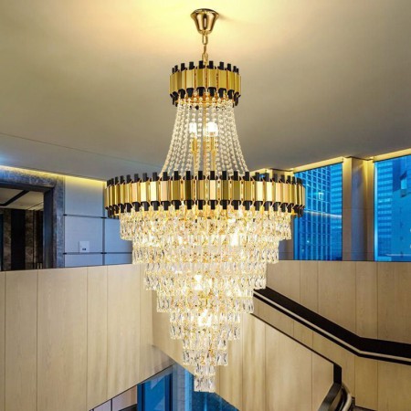 For Living Room, Luxurious Gold Pendant Light Crystal Ceiling Light Fixture