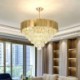 For Living Room Bedroom Modern Elegant Crystal Pendant Light Conical Ceiling Light