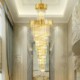 Living Room Hotel Stairs Foyer Entryway European Pendant Light Crystal Hanging Light