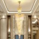 Living Room Hotel Stairs Villa European Crystal High Ceiling Pendant Light