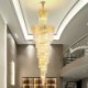 Living Room Hotel Stairs Villa European Crystal High Ceiling Pendant Light