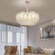 Lacy Round Ceiling Lighting Fixture with Crystal Pendant Light for Living Room Bedroom