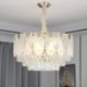 Lacy Round Ceiling Lighting Fixture with Crystal Pendant Light for Living Room Bedroom