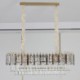 Rectangle Pendant Light Fixture with Crystals for Living Room