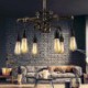 Country Rustic Style 6 Light Retro Industrial Vintage Water Pipe Pendant Light Chandelier