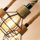 Retro 6 Light Hemp Rope Pendant Chandelier With Iron Lamphade