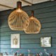 Bird Cage Light Fixture Modern Basswood Pendant Light