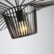 1 Light Iron Pendant Light Straw Hat Lamp