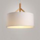 Fabric Lamphade Single Lamp Wood Pendant Light